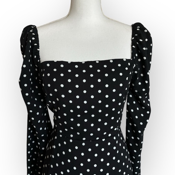 Lulus Charmed and Classy Black Polka Dot Long Sleeve Midi Dress - Picture 9 of 13